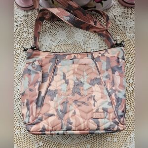 Lug Mini Shuffle Camo Rose Crossbody Bag